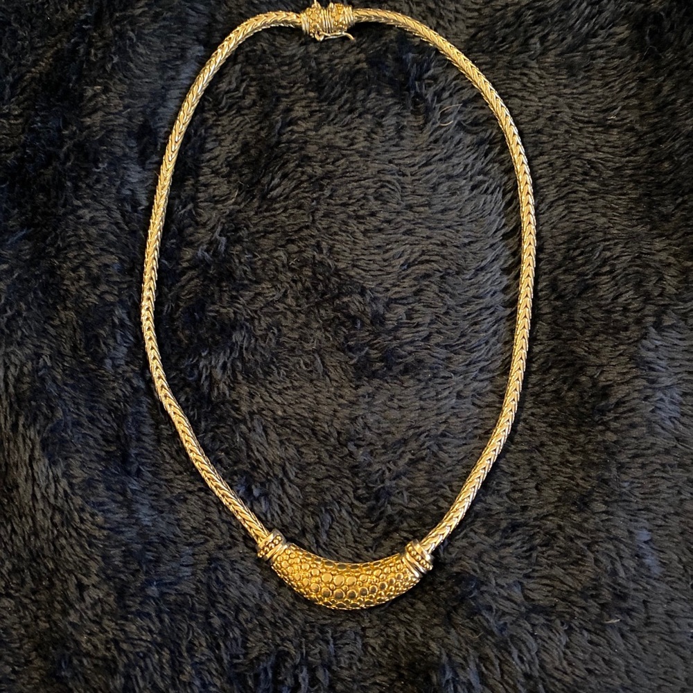 Faux designer metal necklace